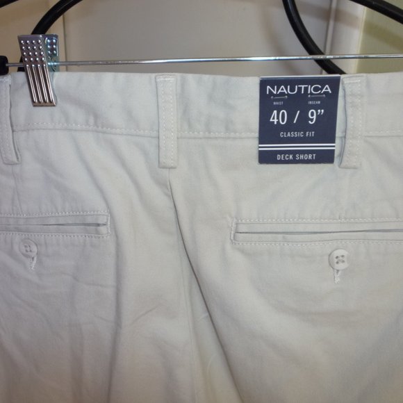 NAUTICA DECK SHORT NWT MEN SZ 40 KHAKI CLASSIC FIT - Picture 4 of 5